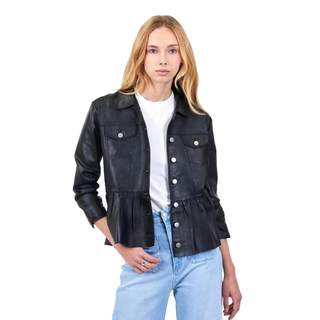 Brie Burnished Leather in Black