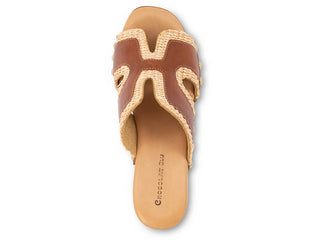 Mae, Brown Leather-Raffia