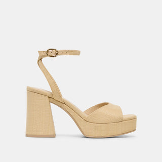 Felica Heels, Natural Raffia