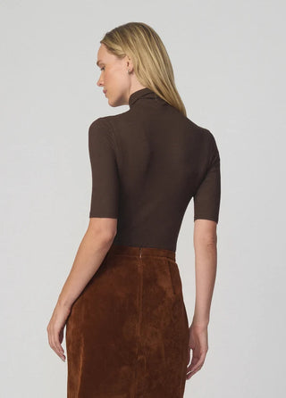 The Tony Half Sleeve Top, Dark Chocolate