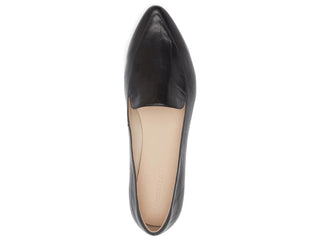 Ace Point Toe Flat in Black Leather