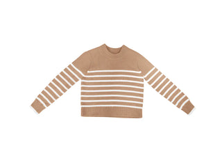 Sand White Stripe Sweater- Classic Sweater