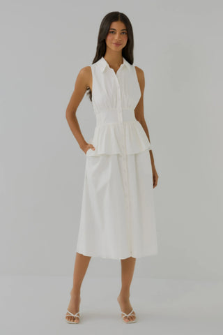 Paulette Dress, White