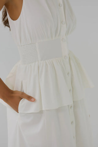 Paulette Dress, White