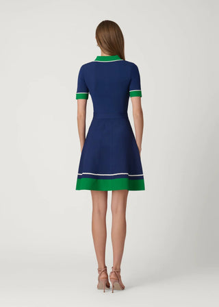 Bennett Knit Dress, Navy/Green/Ivory