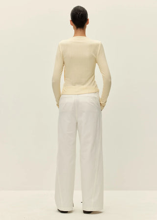 Cary Ribbed Assymmetric Top, Pear