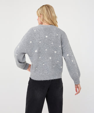 Hearts Sweater , Grey