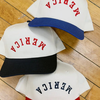 Merica Canvas Hat - Navy + Tan Hat | Red Thread
