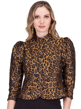 Stand Collar Cropped Jacket, Feral Luxe