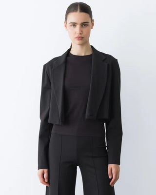Ponte Knit Boxy Blazer, Black