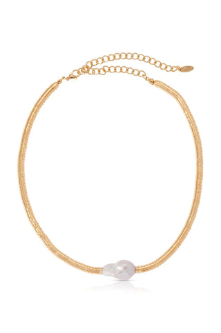 Liquid Gold and Pearl Choker | Pearl with 18k Gold Plating