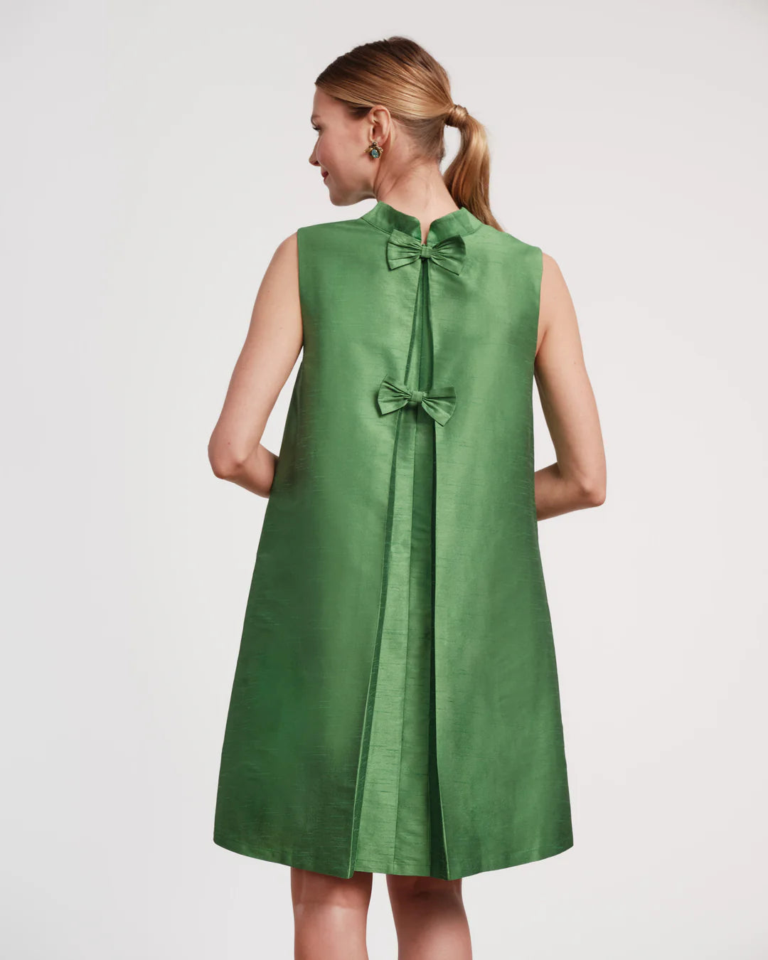 green dupioni dress Dupioni Tie Front Fit And Flare Dress In Sage, Sage / Regular / 4