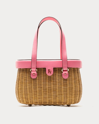 Willow Basket Wicker Bag  - Pink