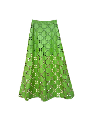 Elizabeth Skirt, Laser Cut Green