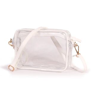 Bridget Clear Purse with Vegan Leather Trim and Straps
