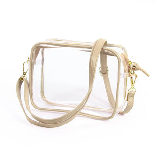 Bridget Clear Purse with Vegan Leather Trim and Straps
