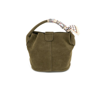 Mini Faux Suede Bag, Olive