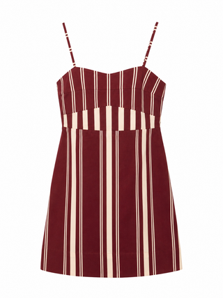 Lauryn Dress, Maroon Stripe