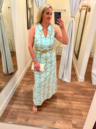 Jill Midi in Aqua Garden