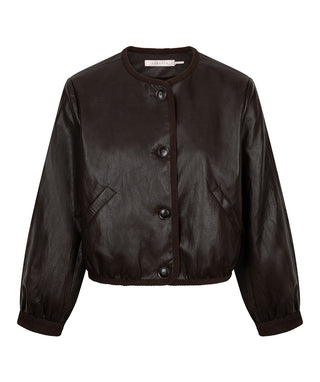 PU Crinkle Jacket , Cacao
