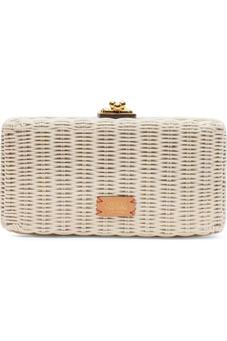 Pepper Clutch Wicker Bag - Off White