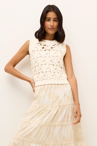 Thea Shell Top in Ecru