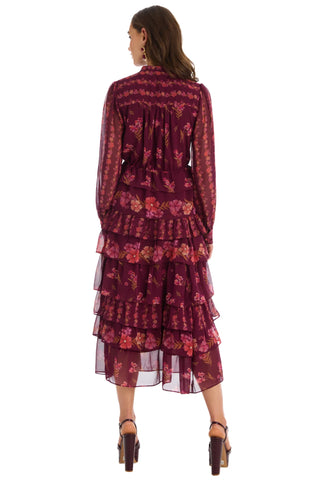 Ruby Midi Skirt, Floral Clusters