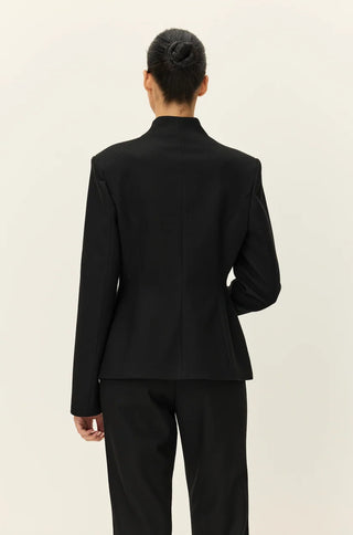 Rhea Buttoned Blazer, Black
