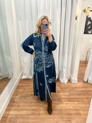 Kathryn Caftan, Navy Stitch
