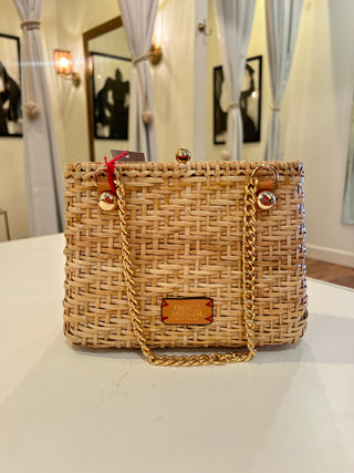 Butterscotch Basket Wicker w/Chain Handle Wicker
