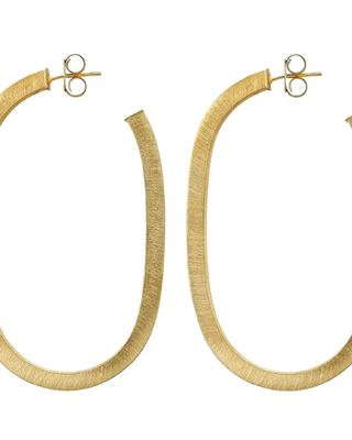 Lala Hoops- Brushed 18K Gold Plated