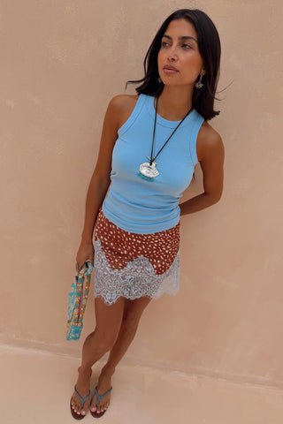 Ribbed Tank Top, Ice Blue