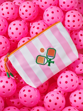Stripe Paddles Medium Zip Pouch