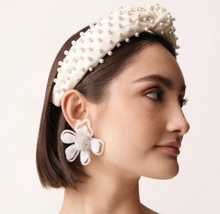 Azalea Statement Earring White