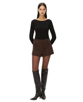 Marais Faux Suede Shorts , Chocolate Fondant
