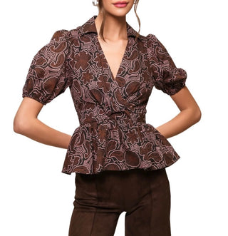 Fowler Top in Black/Copper Rodeo Stippled Floral