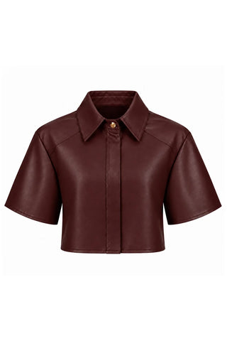 Boston Top, Maroon Leather