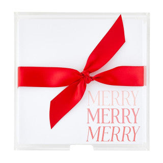 Square Notepad W/ Tray- Merry