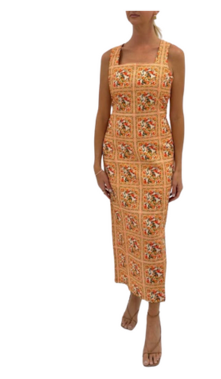 Caryn Midi in Summer Peach
