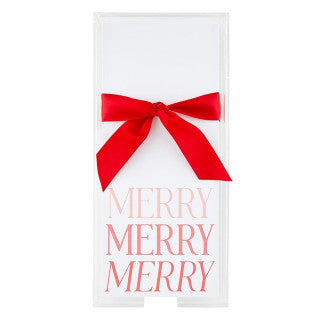 Rectangle Notepad W/ Tray- Merry
