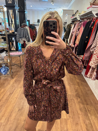 V-Neck Button Trimmed Dress, Wanderloom