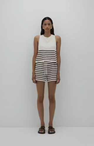 Marika Knit Short, Walnut Stripe