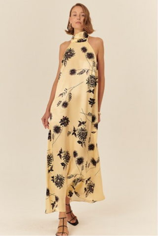 Bonnie Dress in Ecru and Black