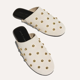 Zoe Mule Slide, Cream Suede