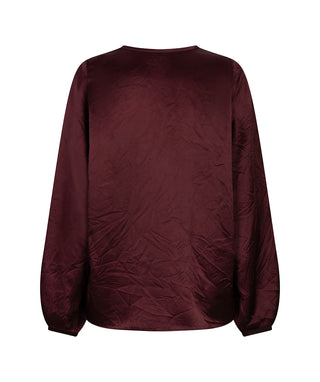 Silk Long Sleeve Blouse, Merlot