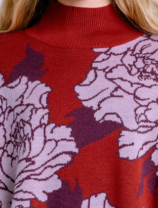 Peony "Aja" Sweater, Lunar Red