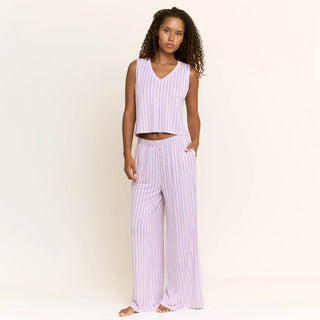 All American V Tank Pant Set, Lilac Dew Pin Stripe