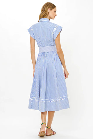 Belted Shirt Dress, Sconset Blue
