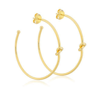 Knot Hoops- Shiny 18K Gold Plated