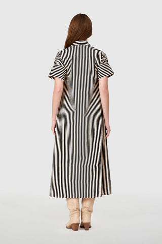 Gibbons Dress, Ganache Pinstripe